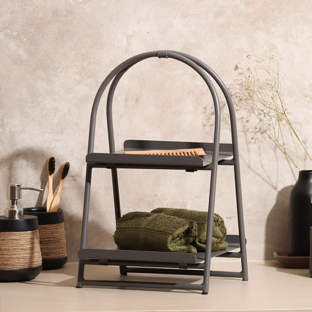 Norman 2-Tier Metal Caddy - Grey