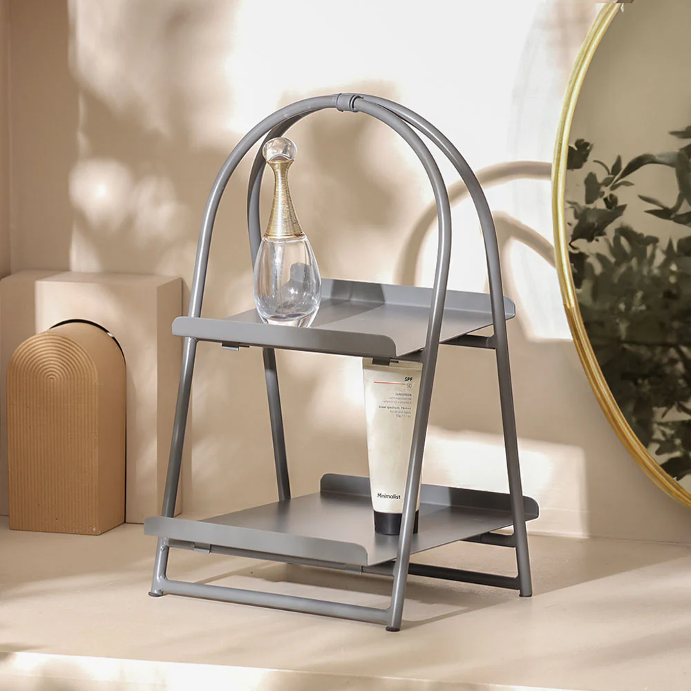 Norman 2-Tier Metal Caddy - Grey - Image 2