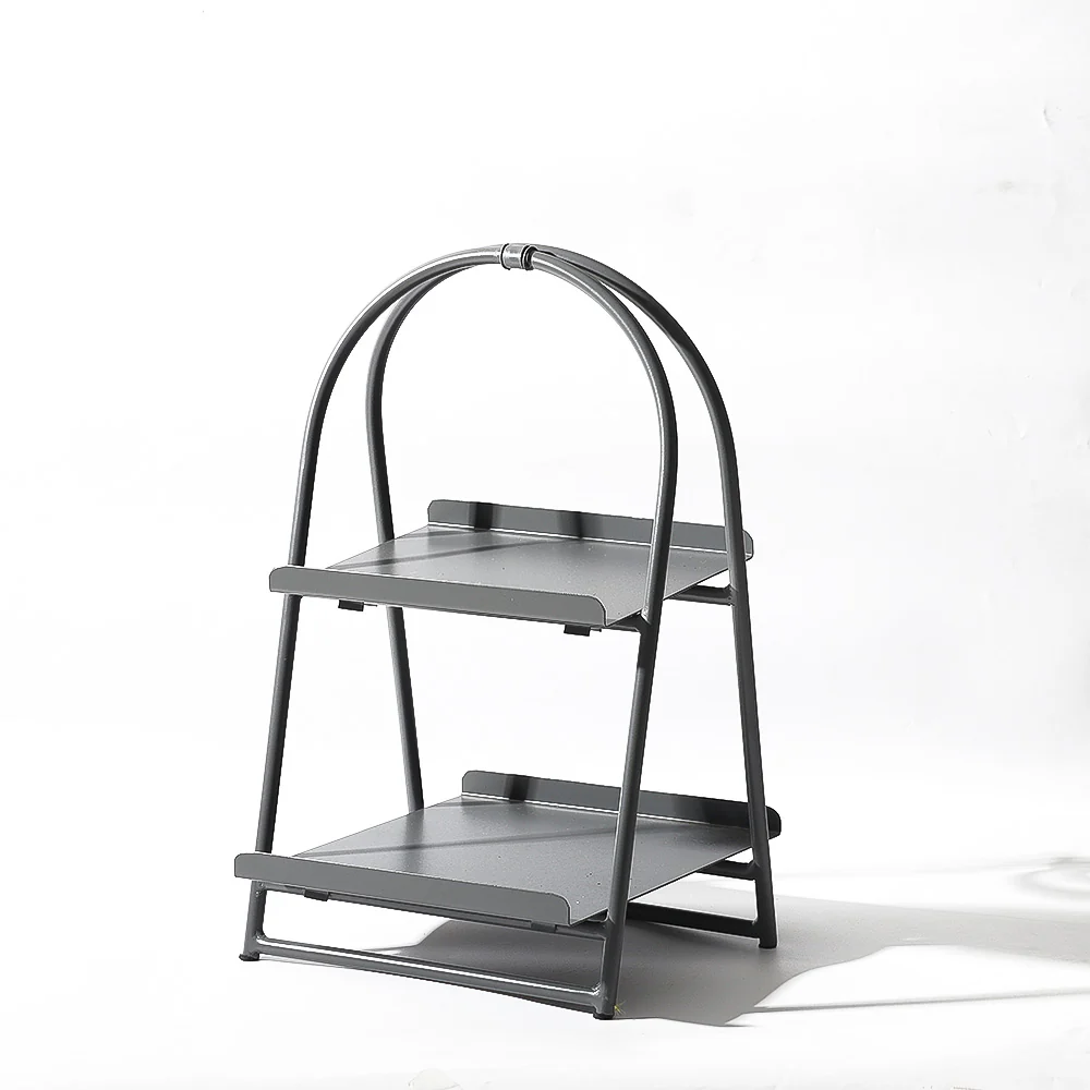 Norman 2-Tier Metal Caddy - Grey - Image 3