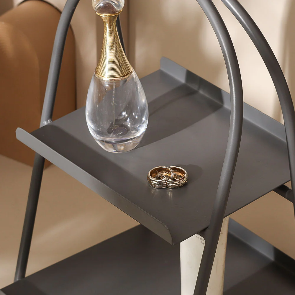 Norman 2-Tier Metal Caddy - Grey - Image 5