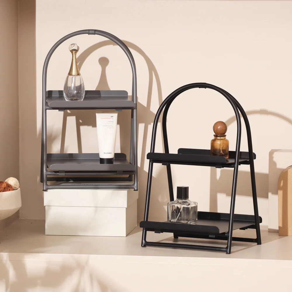 Norman 2-Tier Metal Caddy - Grey - Image 6