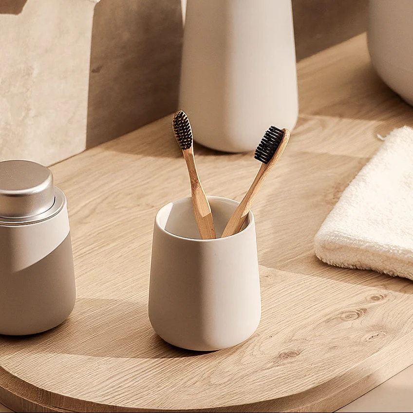 Nova Toothbrush Tumbler - Soft Grey - Image 2