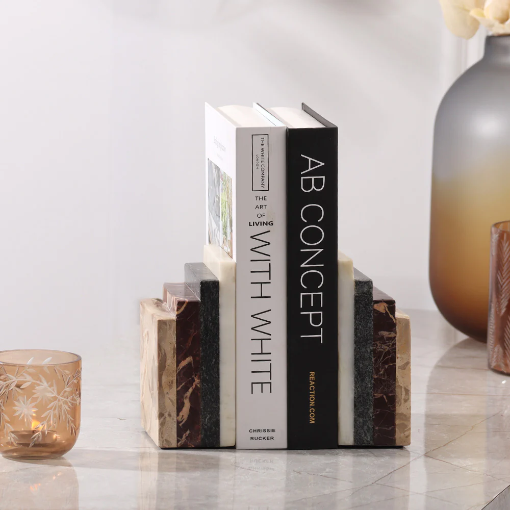 Novella Marble Bookends, Set of 2 - Multicolor - Image 6