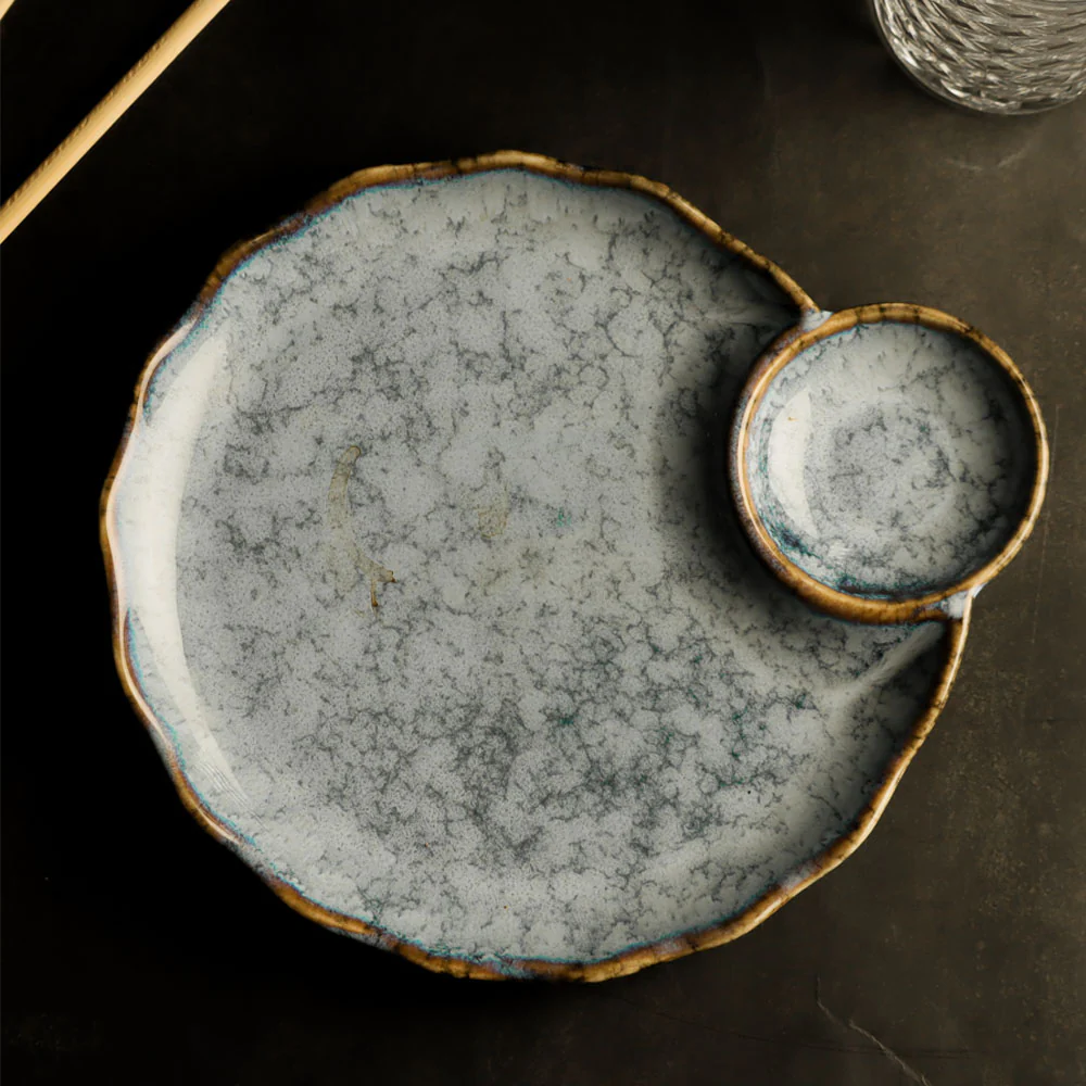 Oasis Round Dimsum Plate - Cool Grey - Image 4