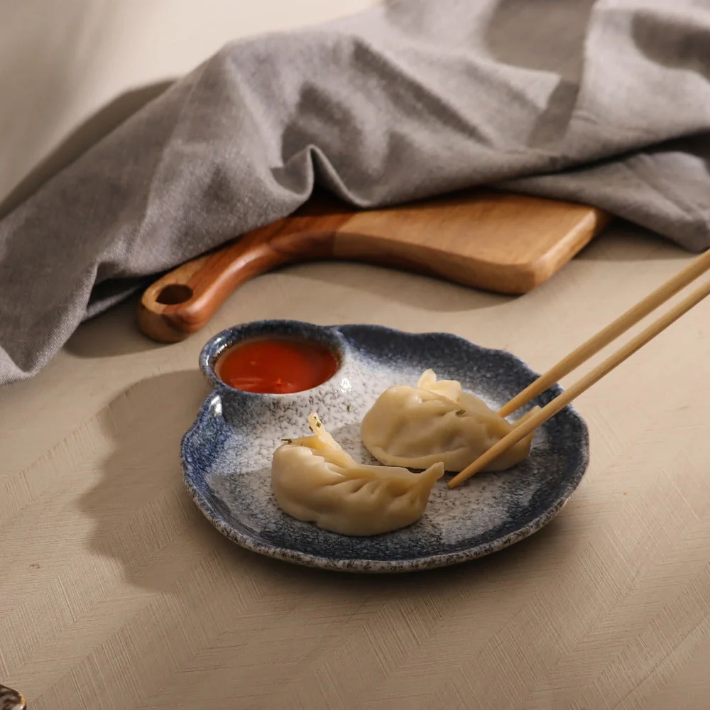 Oasis Round Dimsum Plate Small - Blue Grey - Image 4