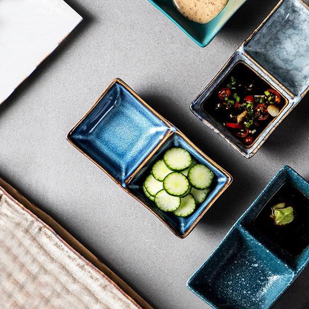 Oasis Sectional Serving Plate - Royal Blue