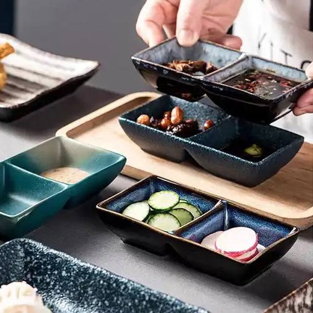 Oasis Sectional Serving Plate - Royal Blue - Image 6