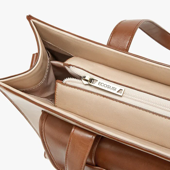 Olivia Classic Laptop Tote Bag - Beige Brown - Image 6