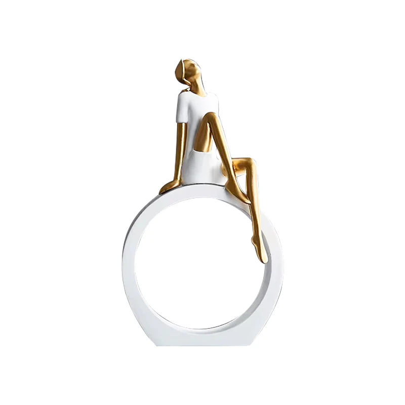 On The Ring Decorative Sculpture - White - Image 3