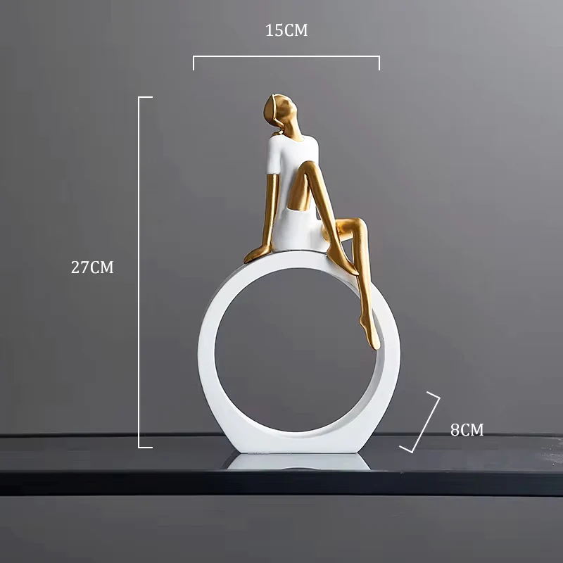On The Ring Decorative Sculpture - White - Image 6