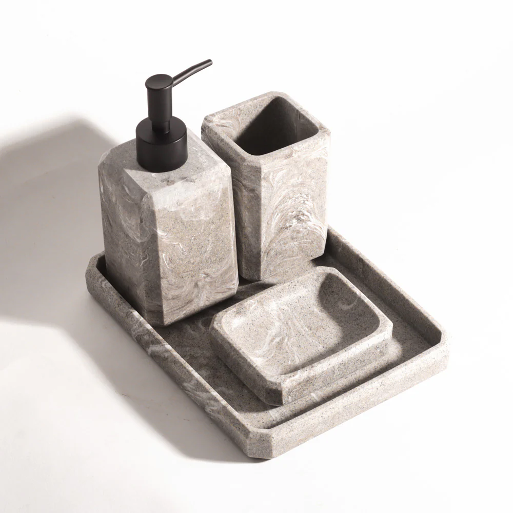Onyx 4-piece Bathroom Set - Marbled Granite - Image 3