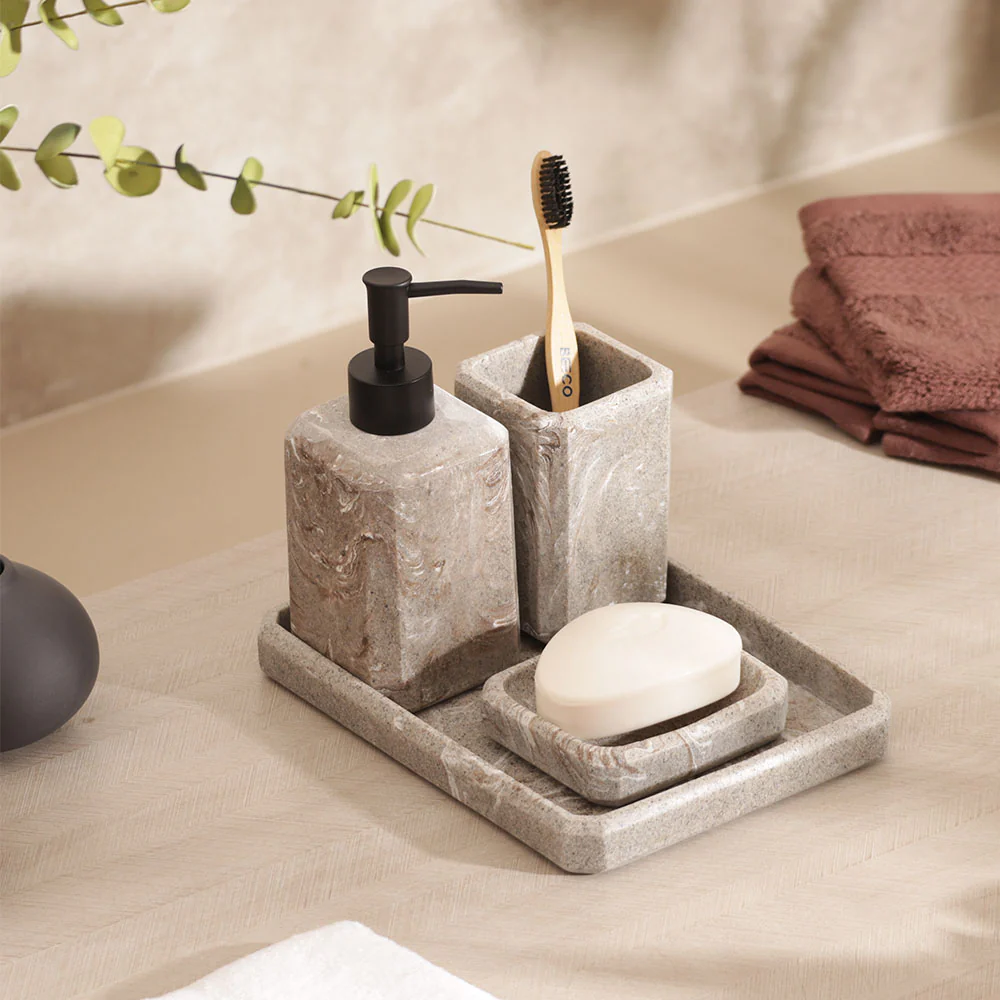 Onyx 4-piece Bathroom Set - Marbled Granite - Image 4