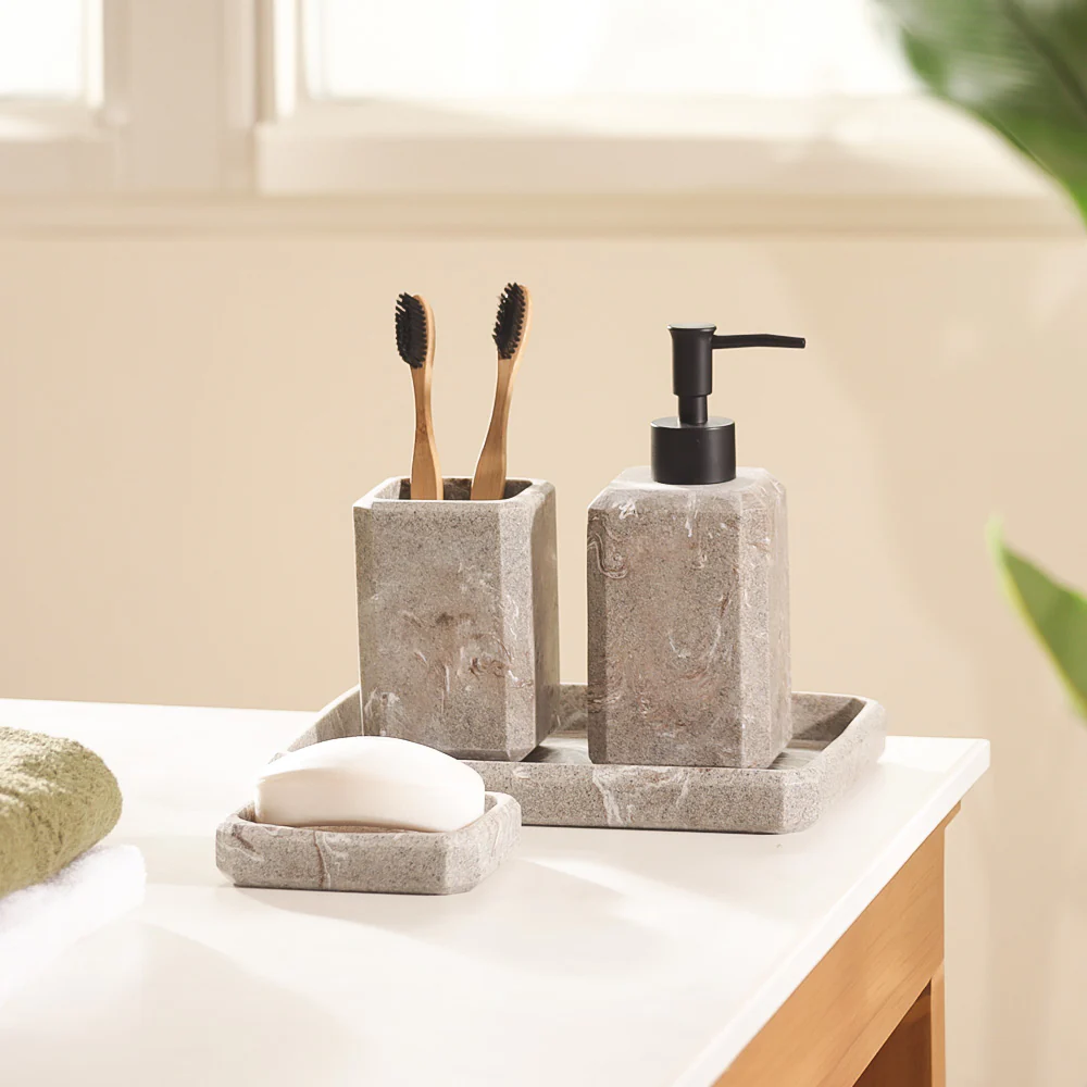 Onyx 4-piece Bathroom Set - Marbled Granite - Image 5