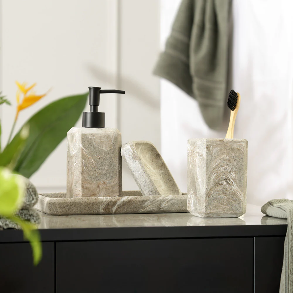 Onyx 4-piece Bathroom Set - Marbled Granite - Image 9