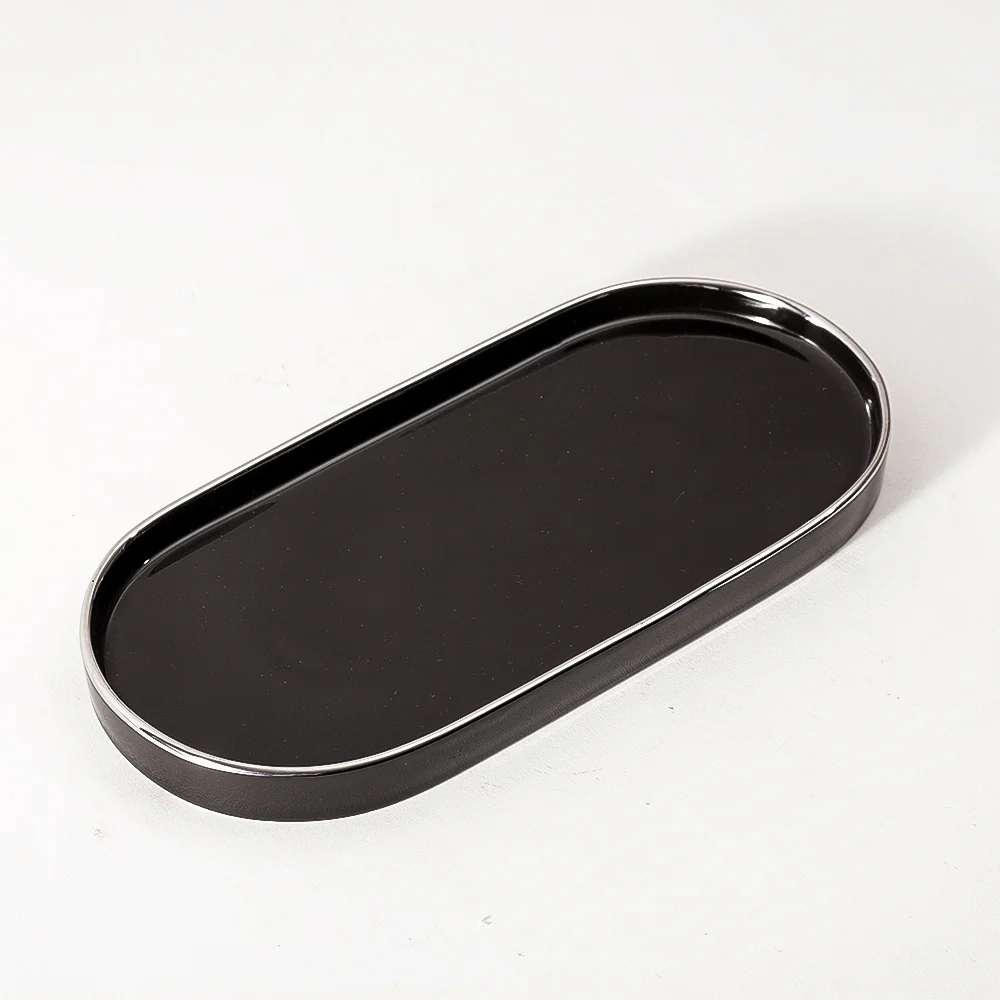 Onyx Oval Serving Platter Large - Black - Image 3