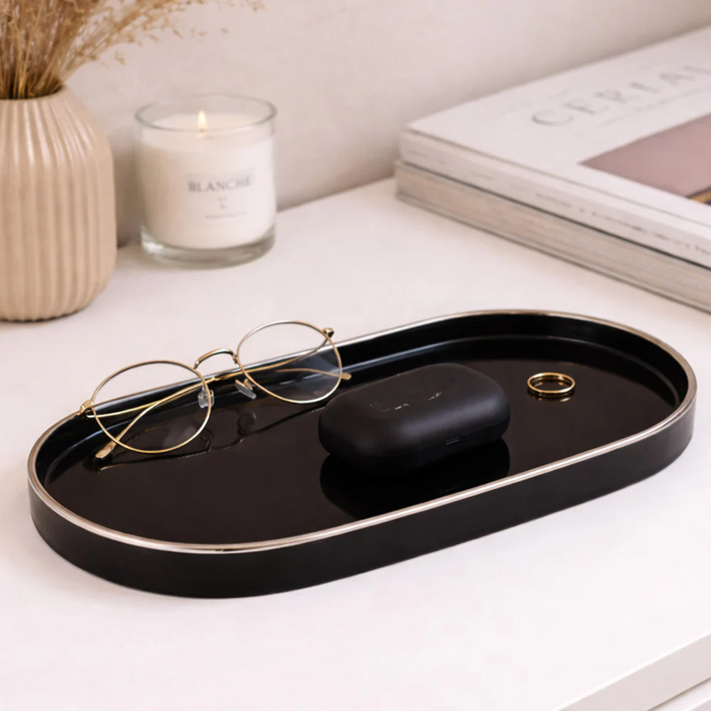 Onyx Oval Serving Platter Large - Black - Image 4