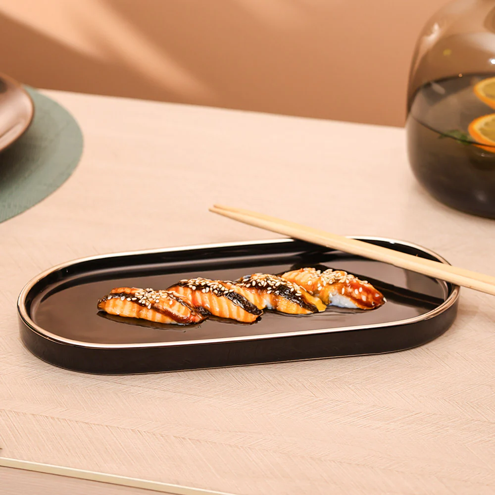 Onyx Oval Serving Platter Medium - Black
