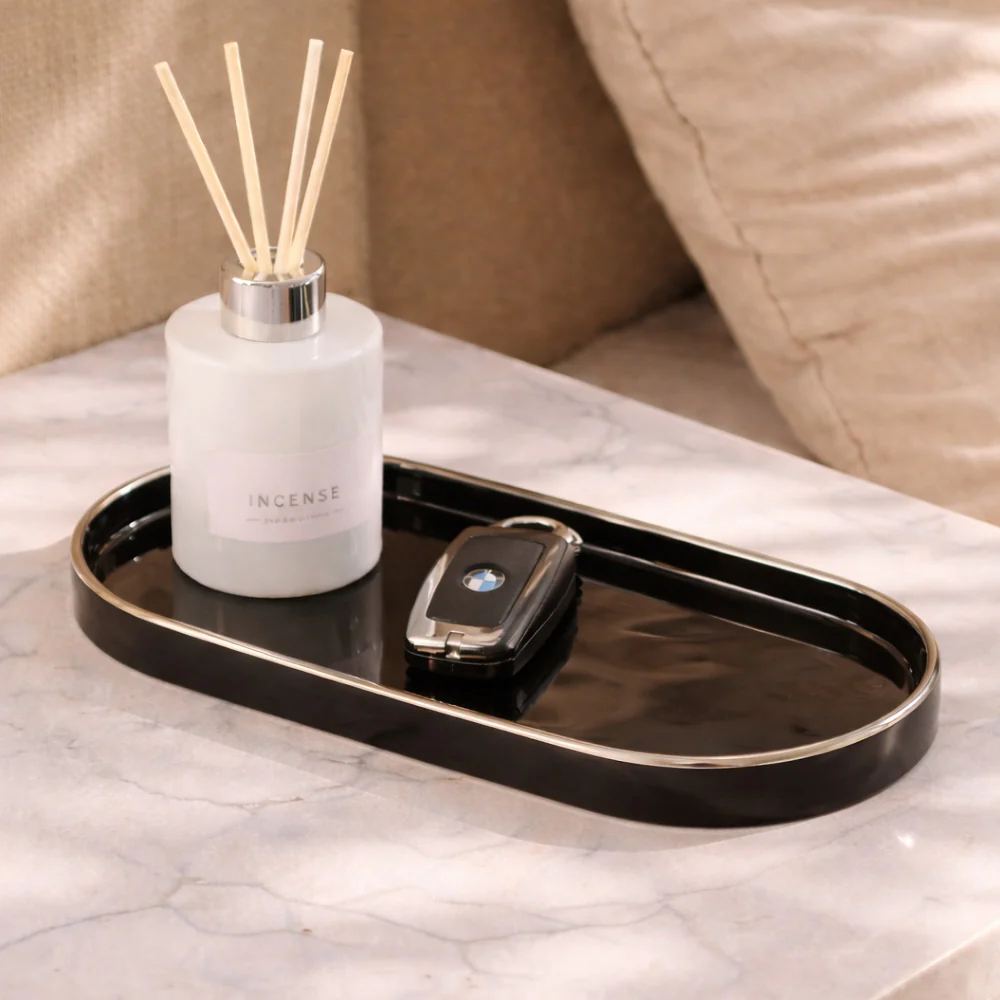Onyx Oval Serving Platter Medium - Black - Image 2