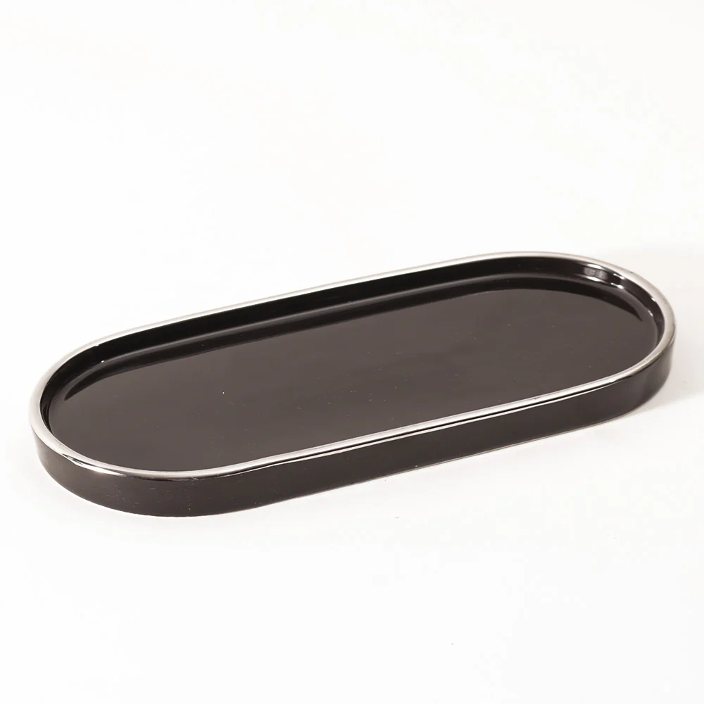 Onyx Oval Serving Platter Medium - Black - Image 3
