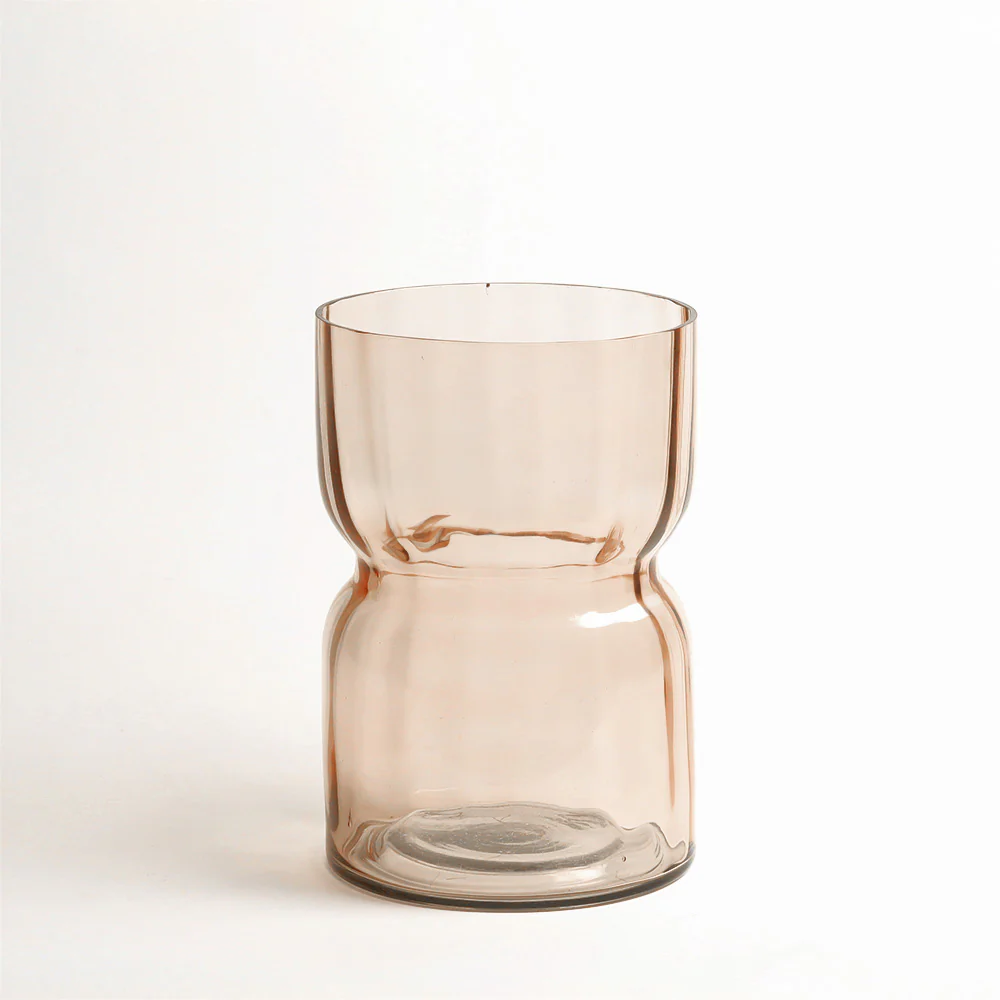Ophelia Fluted Glass Vase Medium - Blush - Image 3