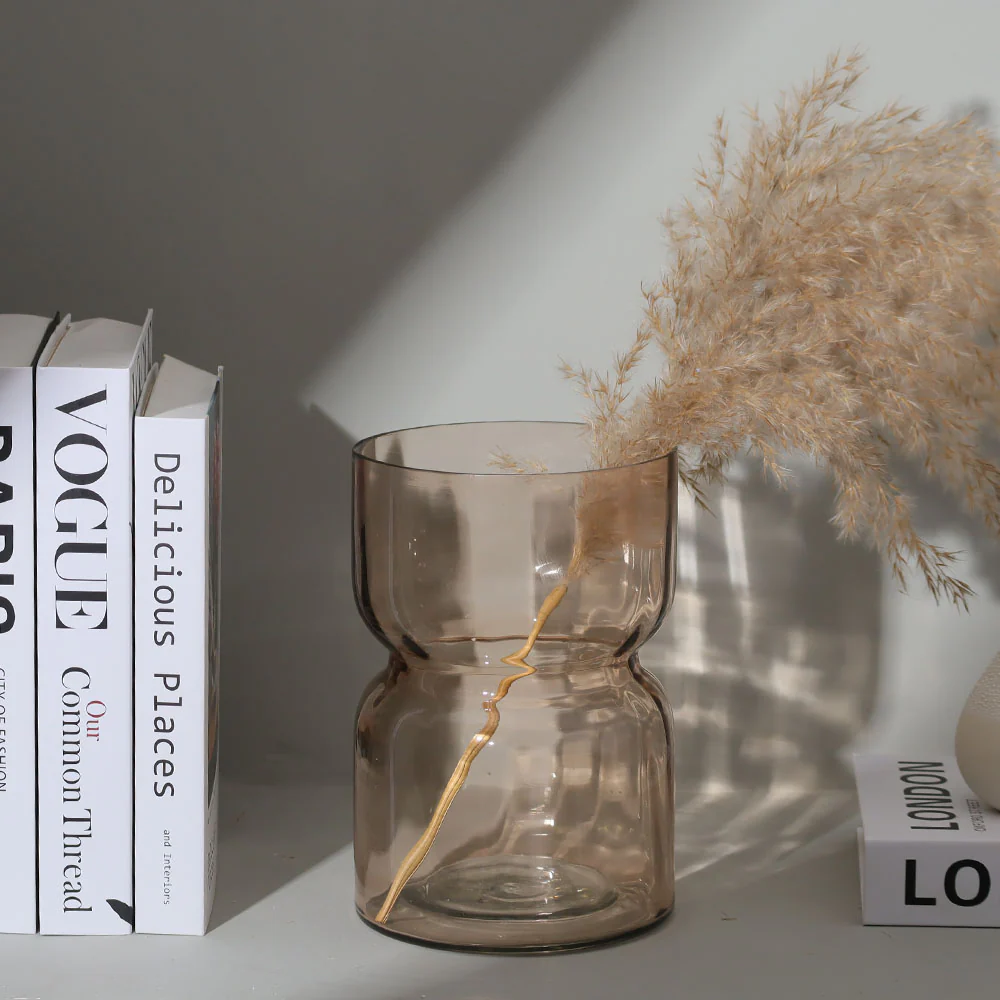 Ophelia Fluted Glass Vase Medium - Blush - Image 4