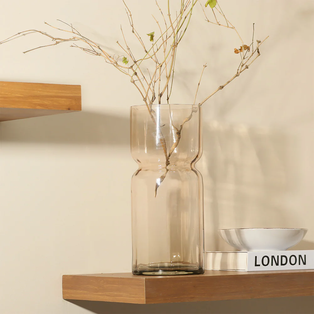 Ophelia Fluted Glass Vase Tall - Blush - Image 2