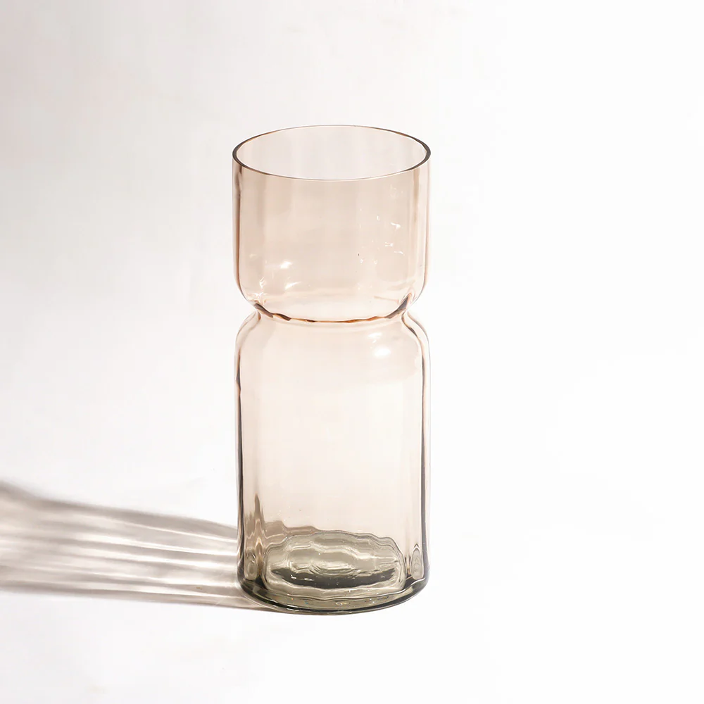 Ophelia Fluted Glass Vase Tall - Blush - Image 3