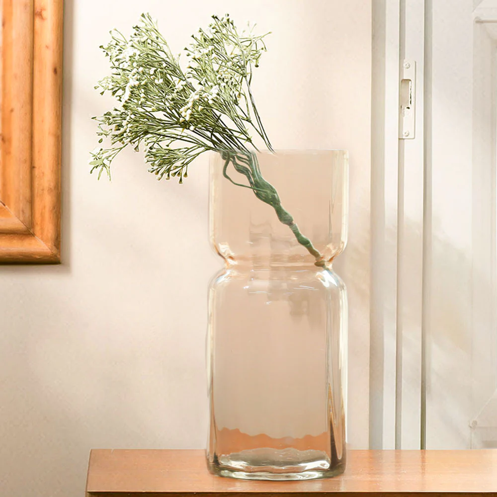 Ophelia Fluted Glass Vase Tall - Blush - Image 4