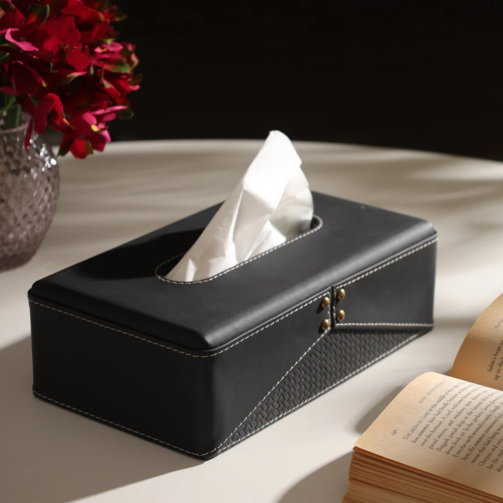 Ophelia Studded Tissue Box Holder - Black - Image 5