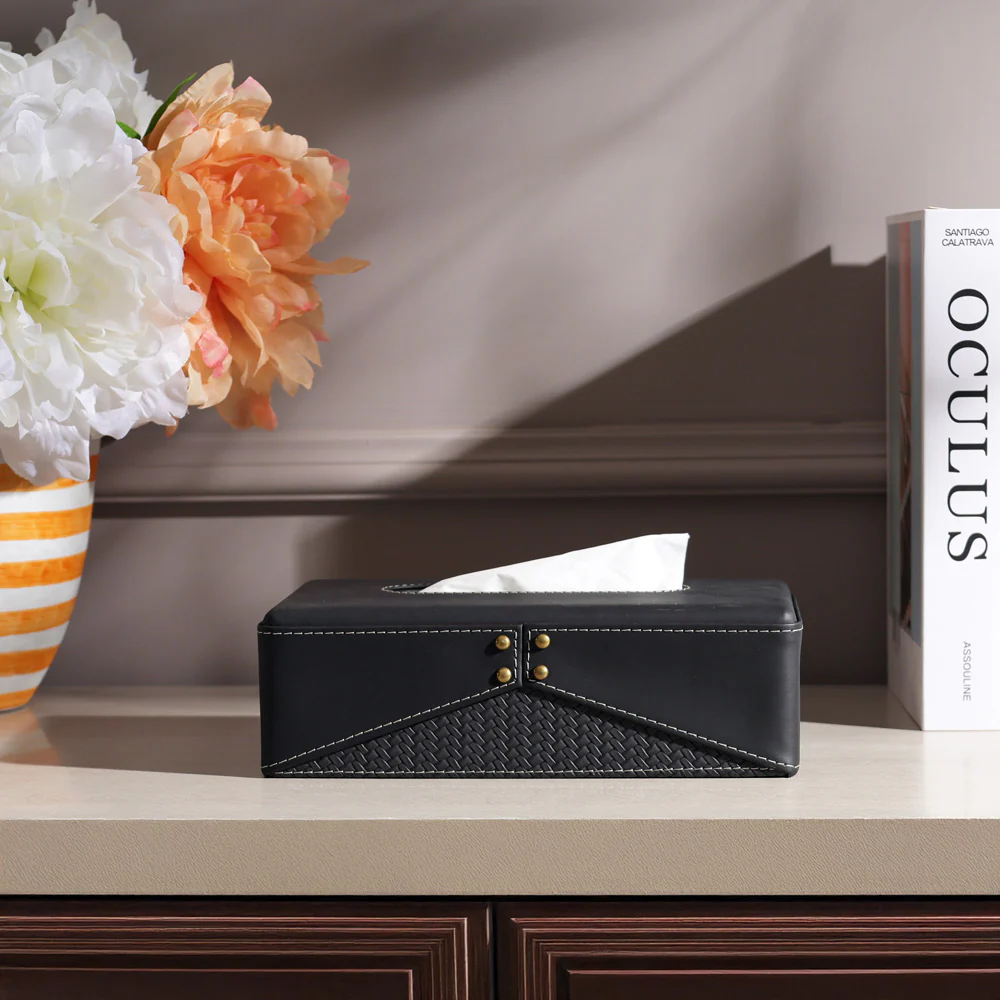 Ophelia Studded Tissue Box Holder - Black - Image 7