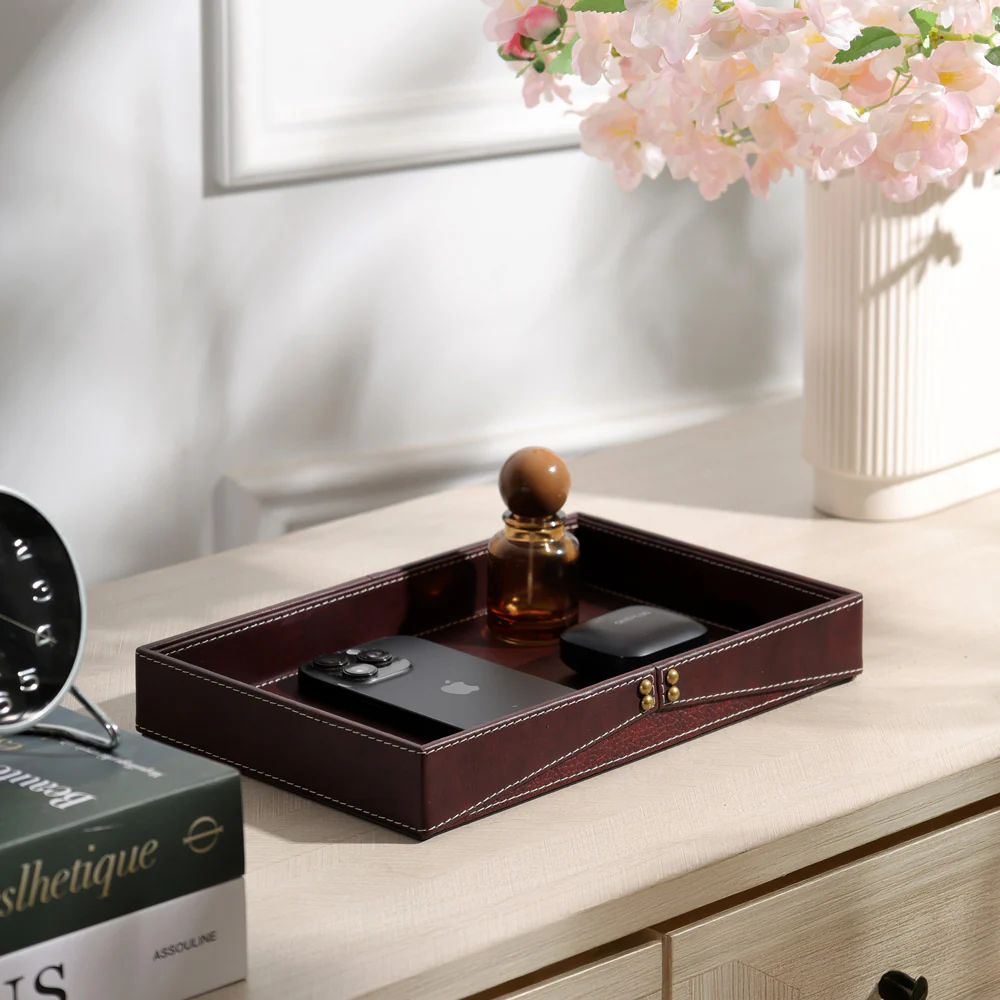 Ophelia Studded Valet Tray - Burgundy - Image 2