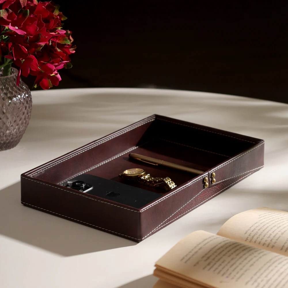 Ophelia Studded Valet Tray - Burgundy - Image 5