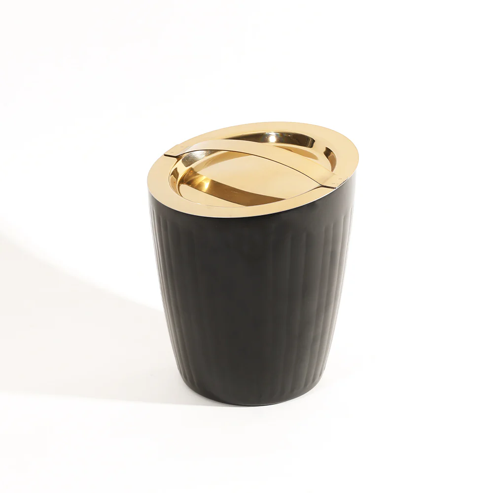 Opus Double-Walled Ice Bucket with Lid - Black Gold - Image 6