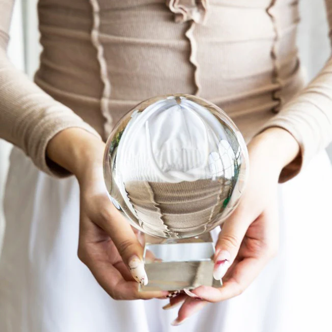 Oracle Glass Ball Accent with Base - Clear - Image 6