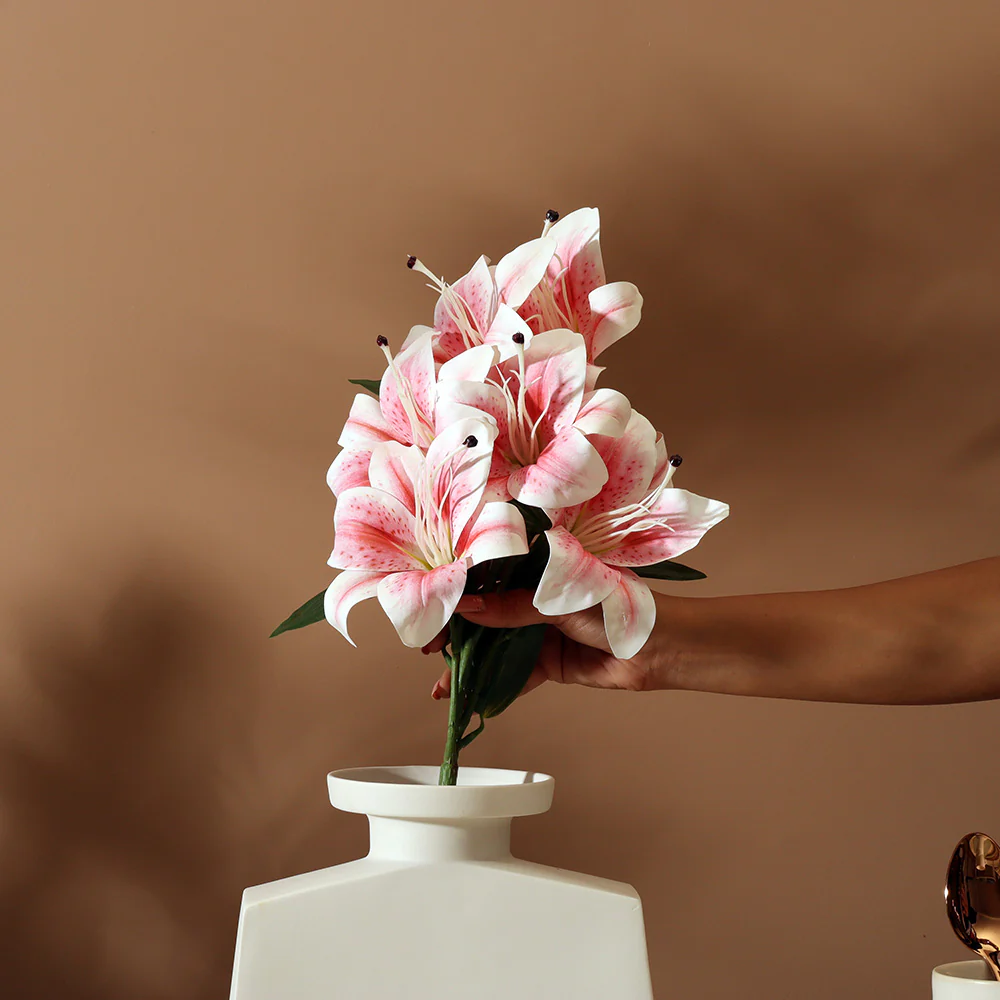 Oriental Lily Faux Bunch - Pink - Image 3
