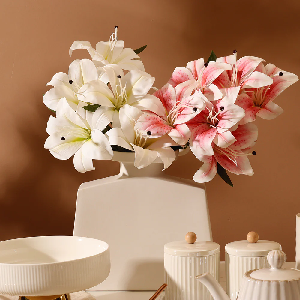 Oriental Lily Faux Bunch - White - Image 2