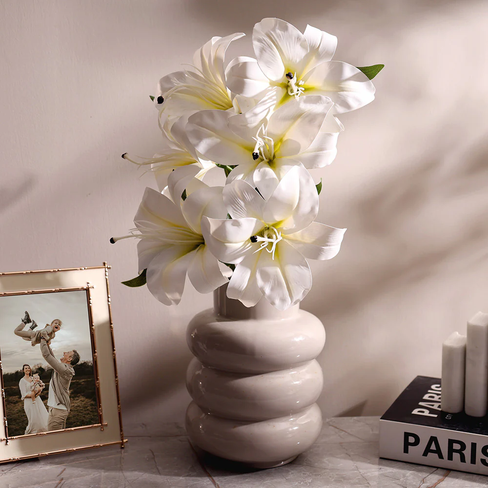 Oriental Lily Faux Bunch - White - Image 5