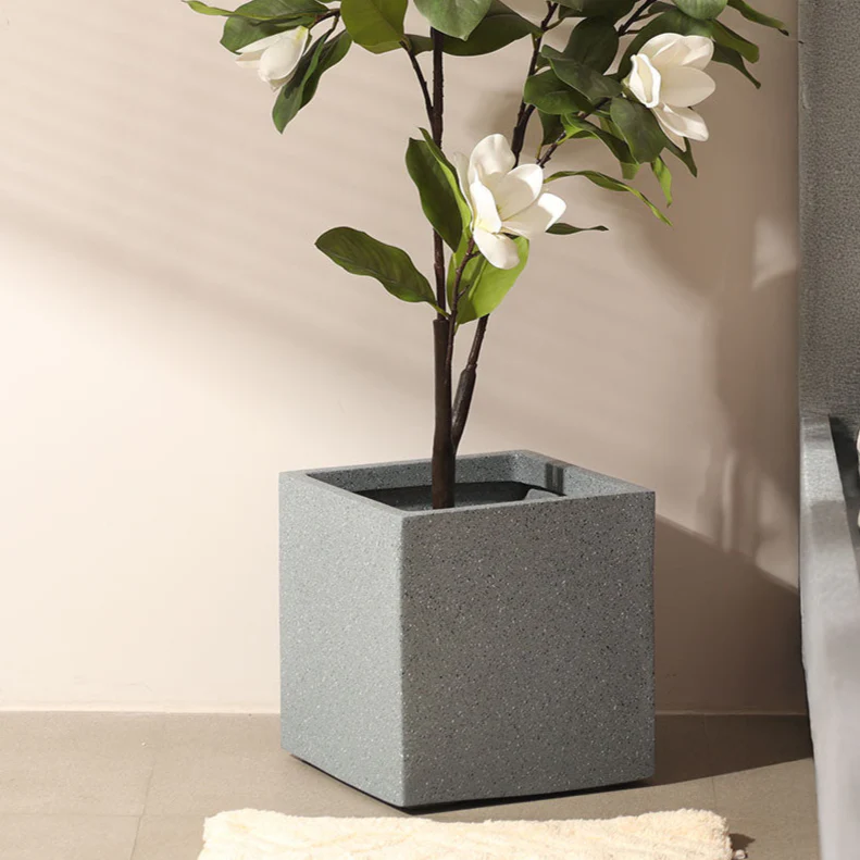 Orion Square Planter Large - Speckled Grey