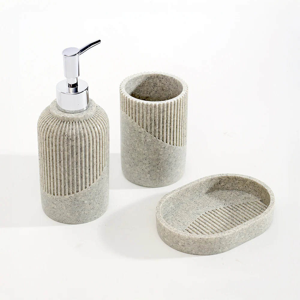 Orla 3-piece Bathroom Set - Light Grey - Image 4