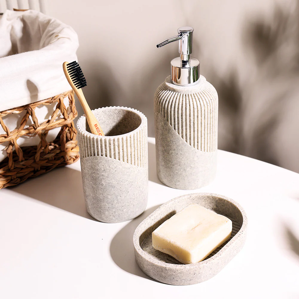 Orla 3-piece Bathroom Set - Light Grey - Image 5