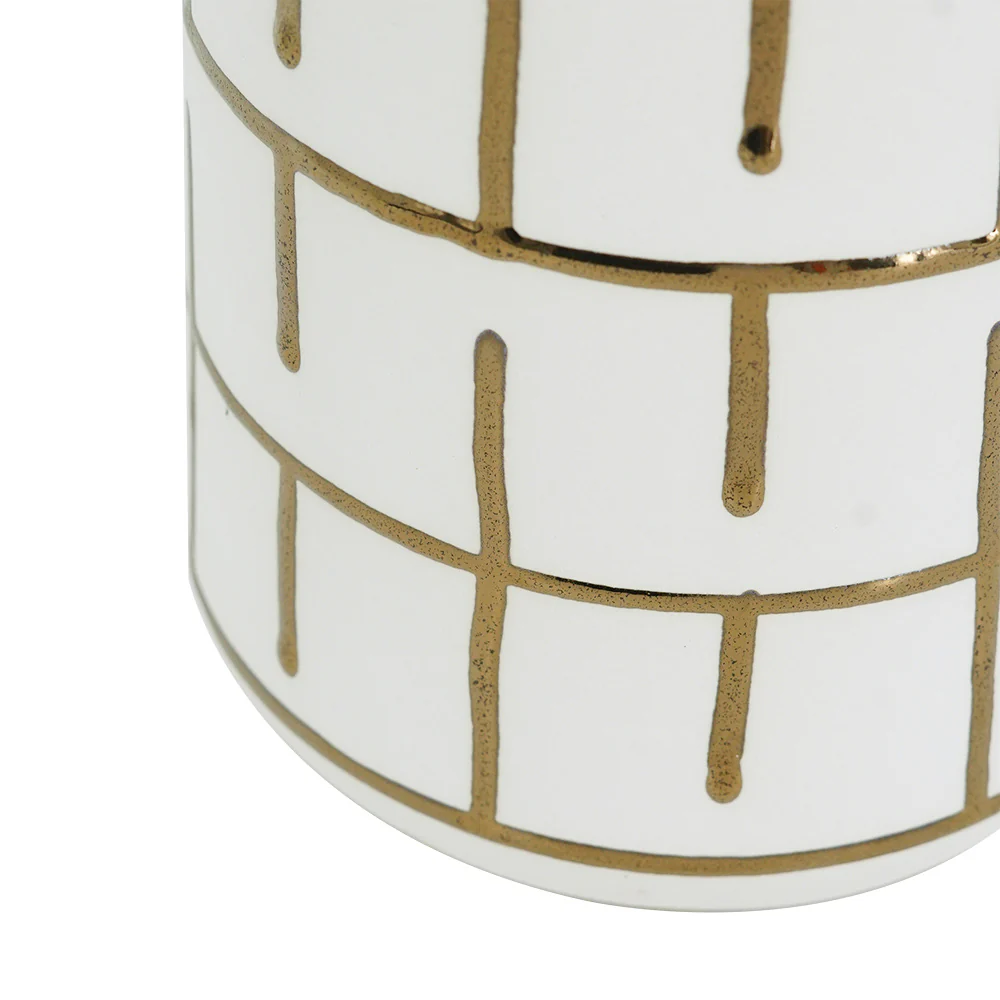 Orlo Ceramic Vase Large - White Gold - Image 10
