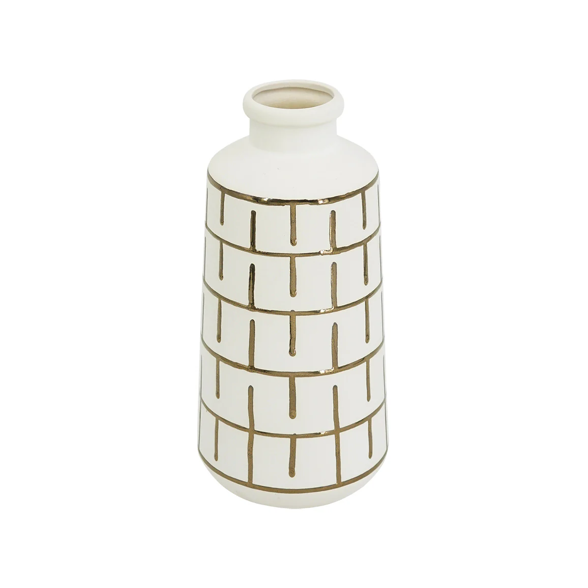 Orlo Ceramic Vase Large - White Gold - Image 9