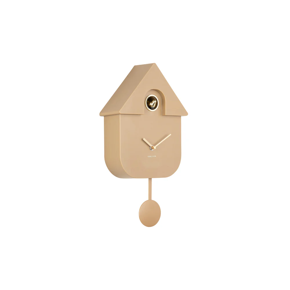 Oro Modern Cuckoo Pendulum Wall Clock - Mocha Brown - Image 2