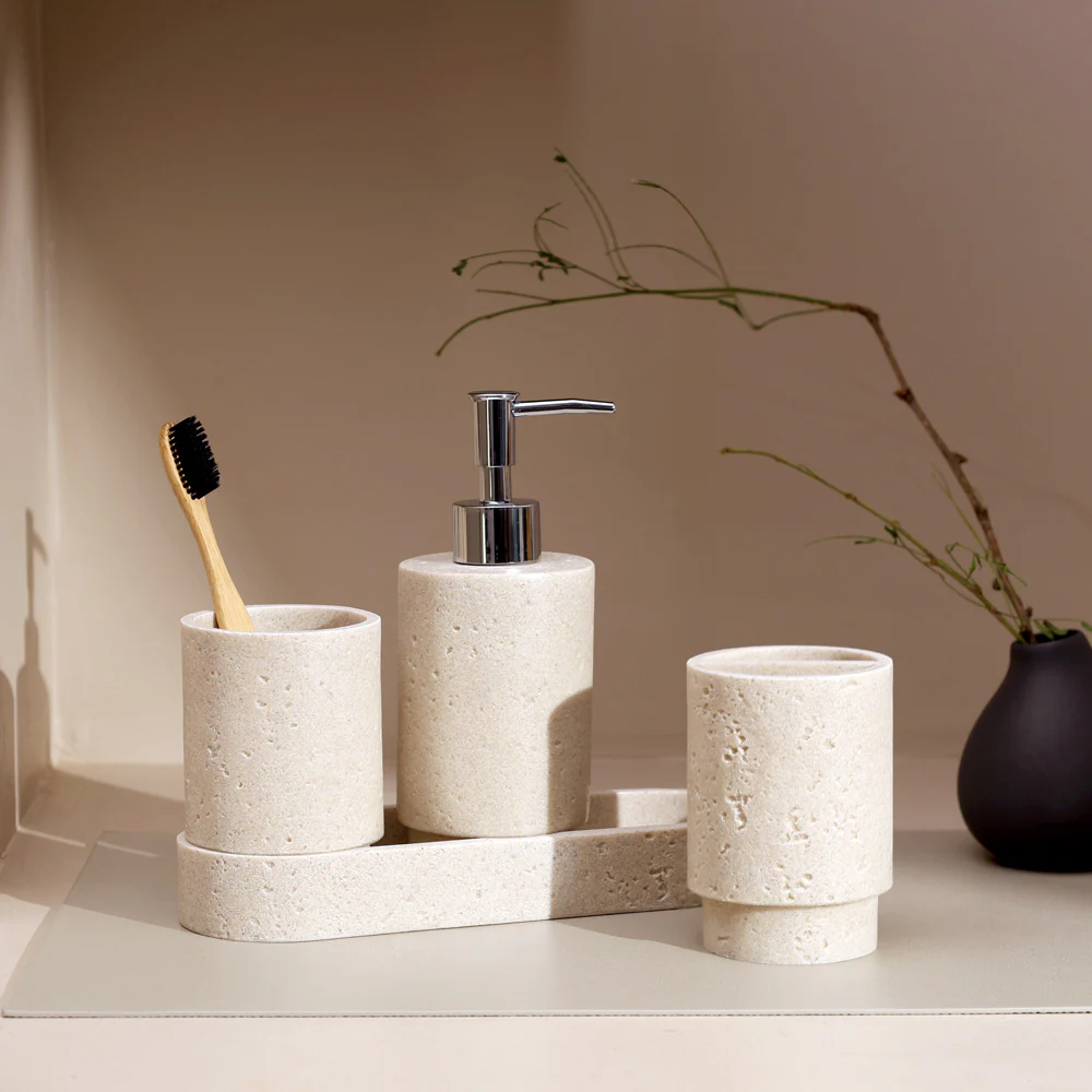 Oslo 4-piece Bathroom Set - Greige - Image 2