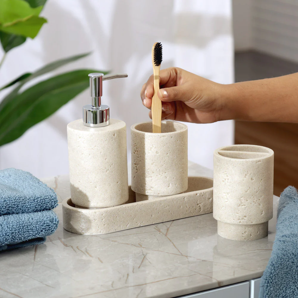 Oslo 4-piece Bathroom Set - Greige - Image 4