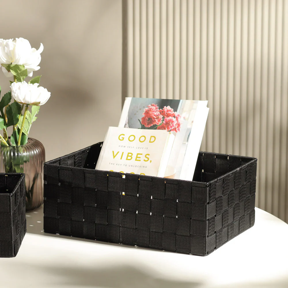 Otto Storage Baskets, Set of 3 - Black - Image 3