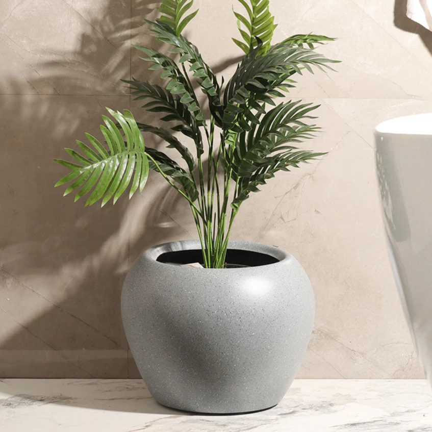 Ovo Round Planter Large - Speckled Grey