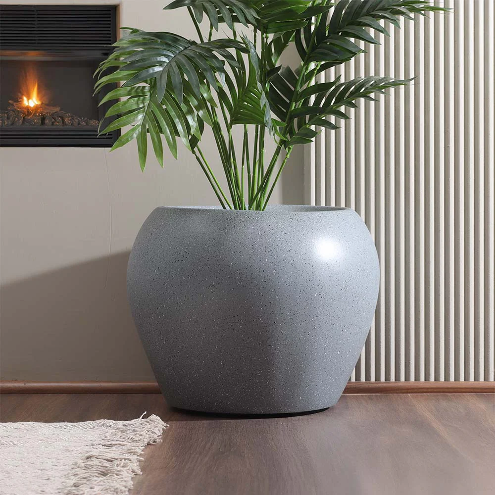 Ovo Round Planter Large - Speckled Grey - Image 4