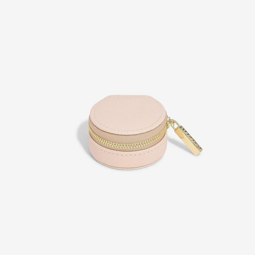 Oyster Travel Jewellery Box - Blush Pink & Gold - Image 3