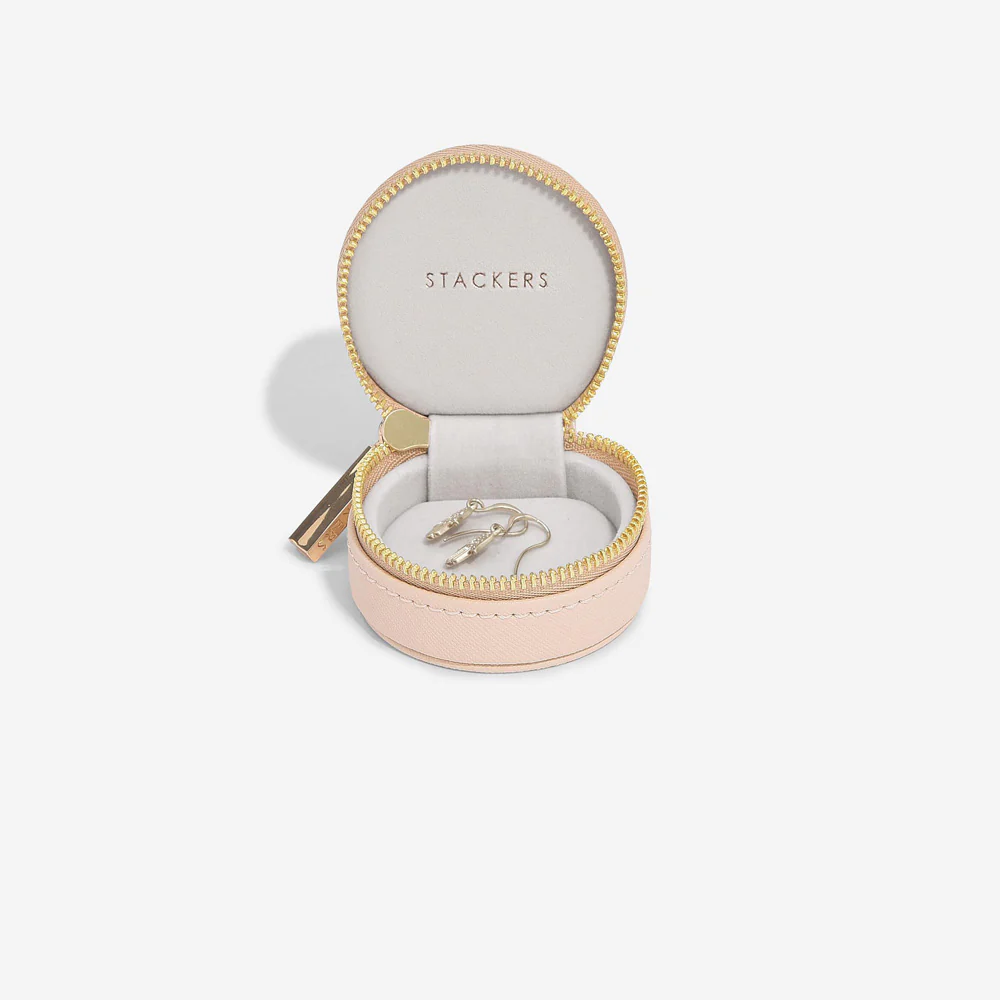 Oyster Travel Jewellery Box - Blush Pink & Gold - Image 5